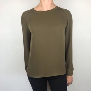VINCE chocolate silk top